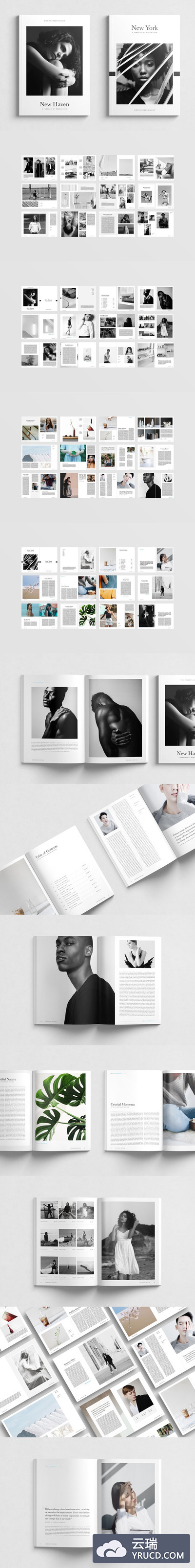 时尚摄影个性设计杂志画册模板套装