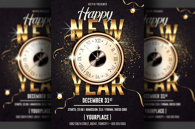 新年邀请函模板 New Year Invitation Flyer Template