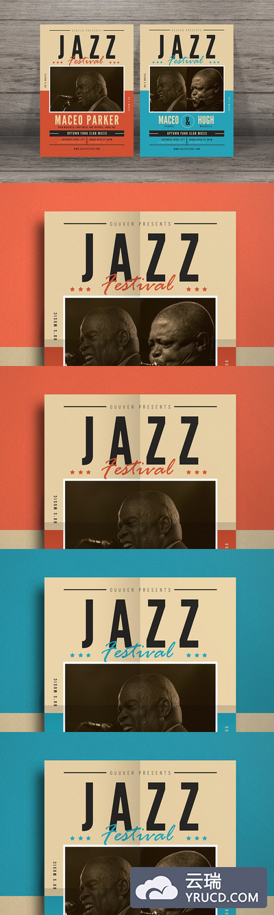 怀旧爵士音乐节宣传单 Old Jazz Festival Flyer