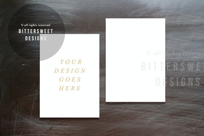 木制风格的传单样机背景 Wooden Styled Background - Digital