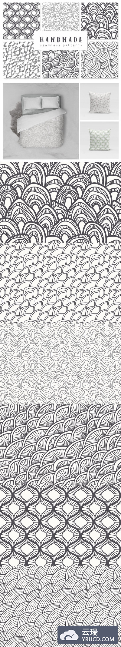 手工制作的无缝图案背景 Handmade Seamless Patterns