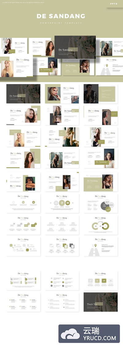 时尚高端模特或人物介绍PPT模板简约ppt模板好看的ppt模板下载