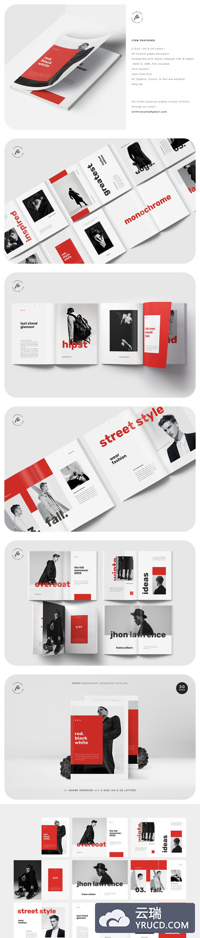 时髦男装摄影图册画册设计模板