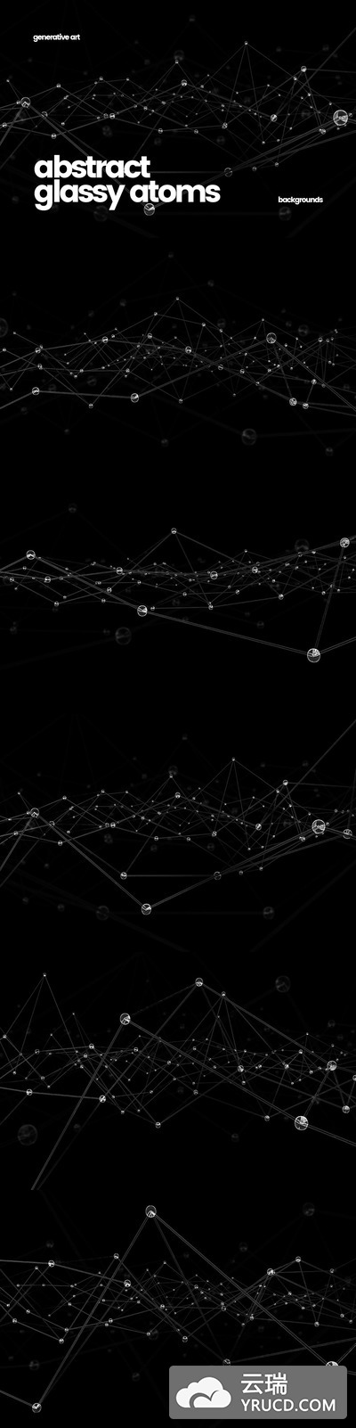 背景纹理 | 黑白色线条水珠抽象玻璃原子元素底图壁纸