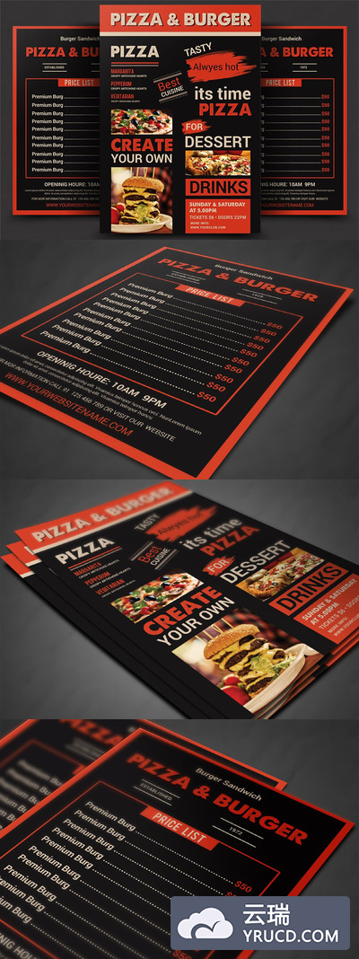 食物菜单海报制作模板 Food Menu