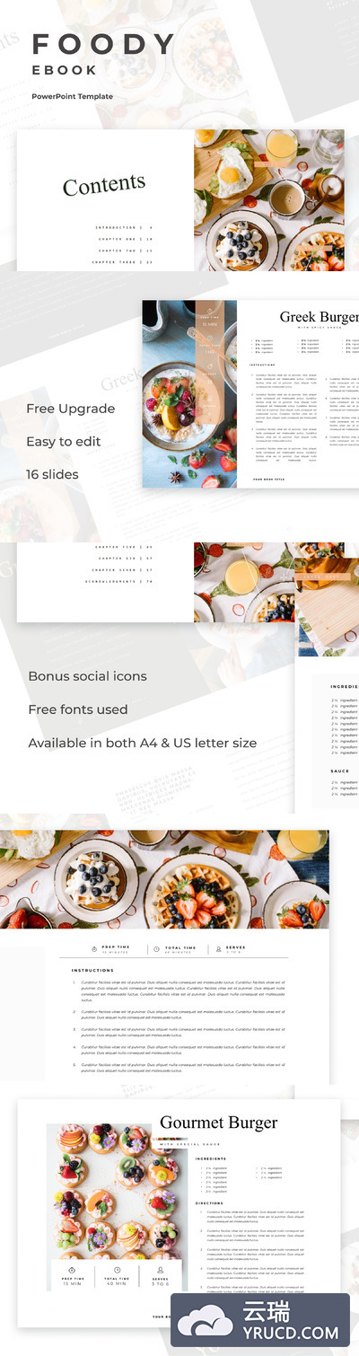 美食类精美ppt模板简洁的ppt模板[PPTX]