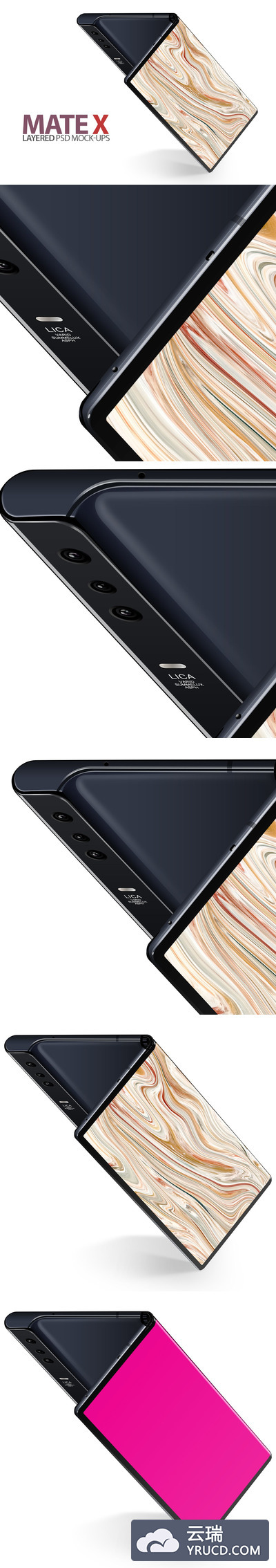 酷炫Mate X折叠屏手机样机下载[PSD]
