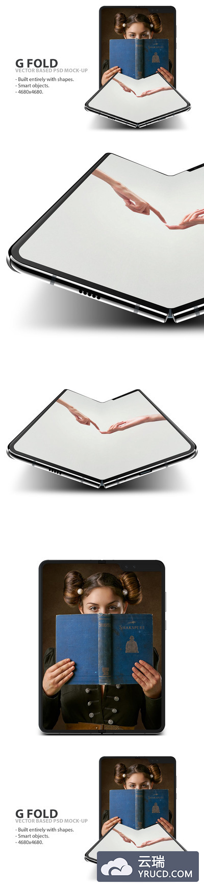 酷炫折叠屏手机样机模型下载[PSD]