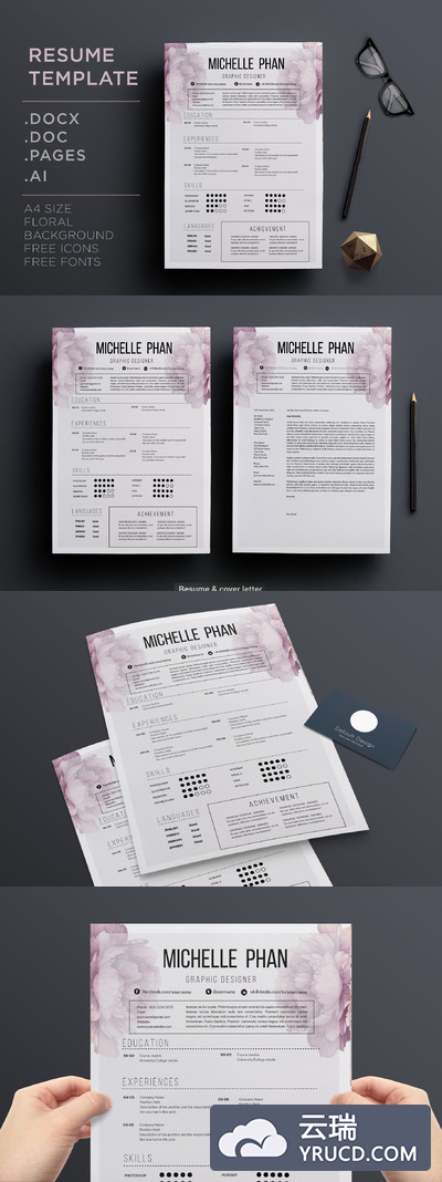 时尚简历模板 CV template + cover letter