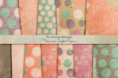 经典图案背景纹理 Macaron Digital Papers