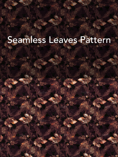暗叶无缝图案 Dark Leaves Seamless Pattern