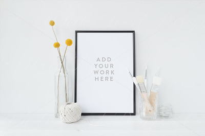 画框样机模型 Black A4 frame mock up - Psd+Jpg