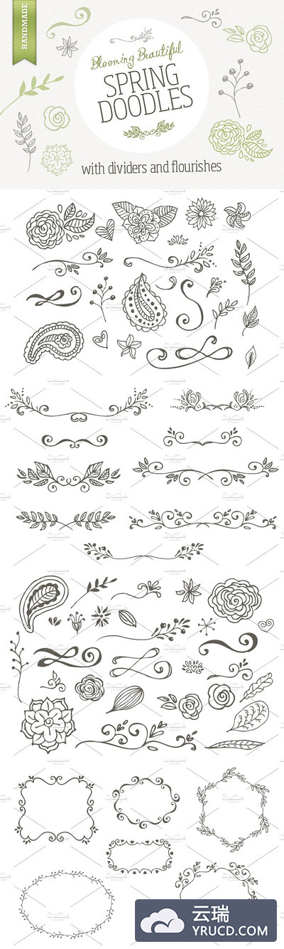 春天矢量元素 Spring Doodles