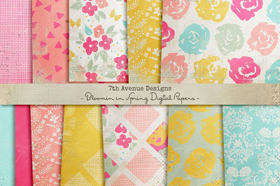 茂盛的花卉插画 Bloomin in Spring