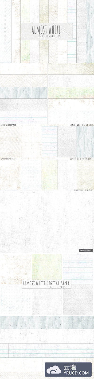 肌理背景纹理 Almost White Digital Paper