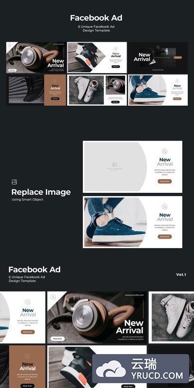 时尚高端简约多用途的高品质Facebook广告banner海报设计模板Vol.1