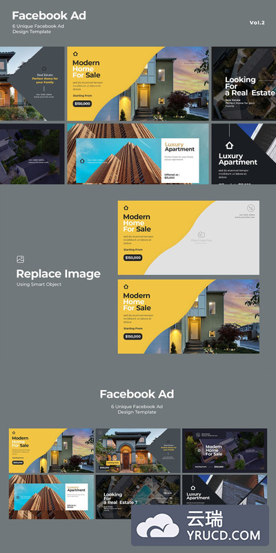 时尚高端简约多用途的高品质Facebook广告banner海报设计模板Vol.2