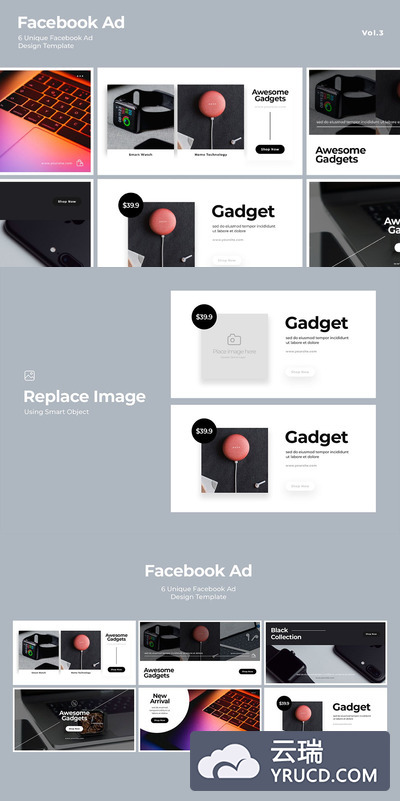 时尚高端简约多用途的高品质Facebook广告banner海报设计模板Vol.3