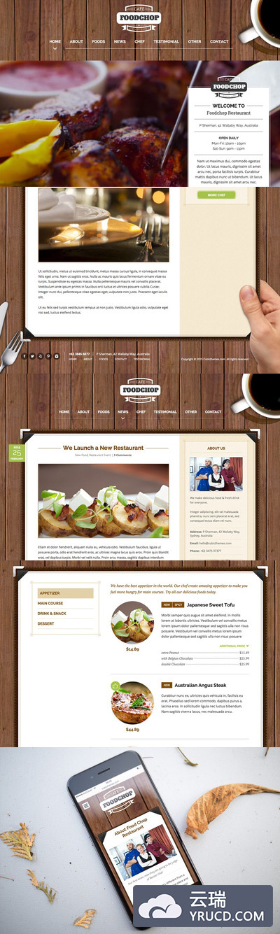 食品菜单网站模板 Foodchop HTML
