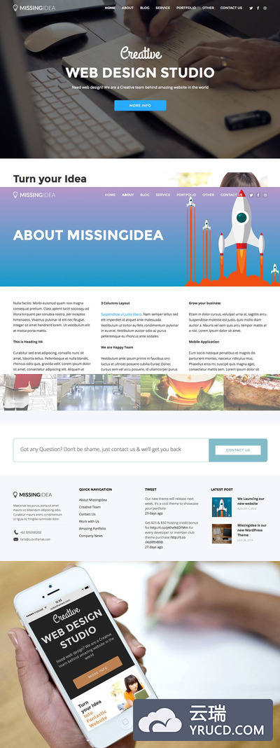 创意网站主题模板 Missingidea HTML