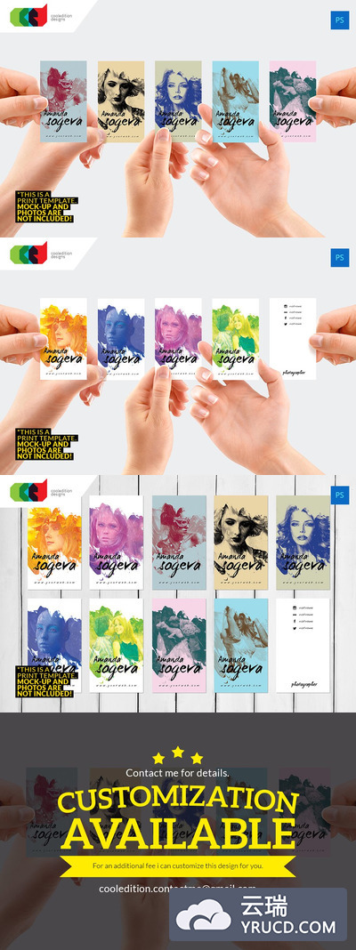 时尚人像商业名片模板 Photography - Business Card 33