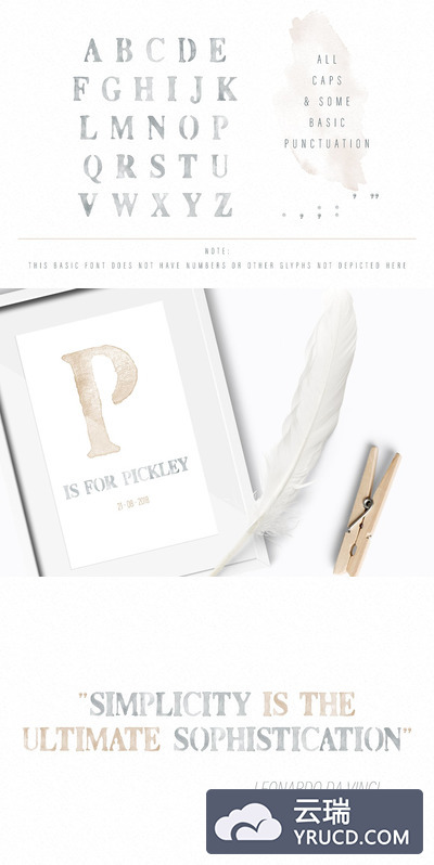 水彩矢量字体设计 Pickley - Watercolor opentype SVG