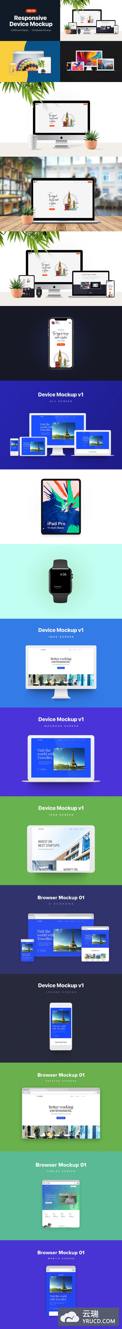 响应式的苹果产品样机下载[PSD]