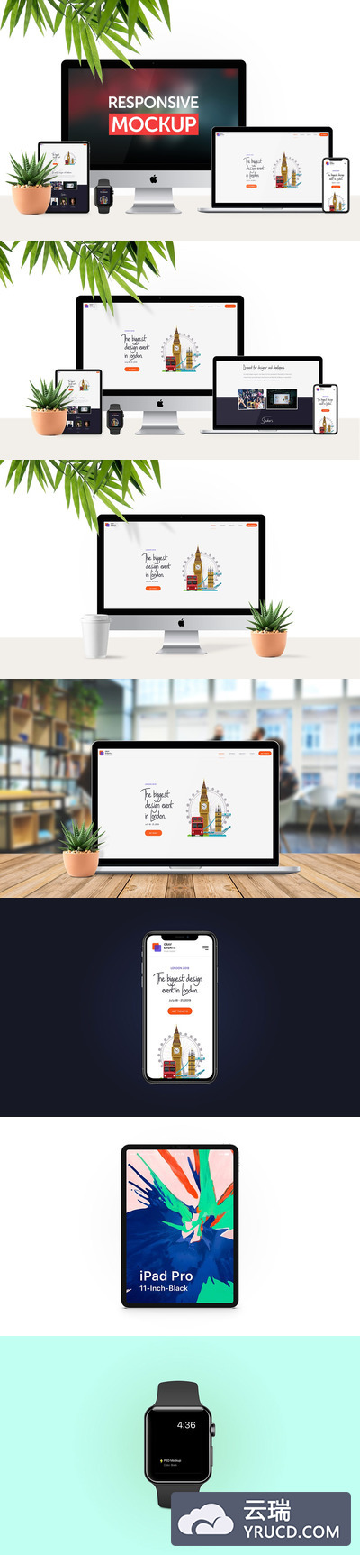 响应式网页设计展示样机下载[PSD]