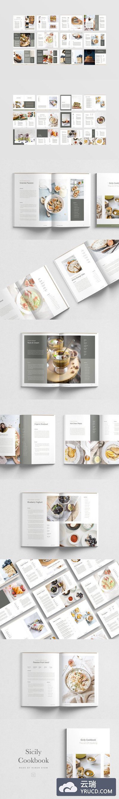 西西里岛美食菜单/食谱杂志设计模板