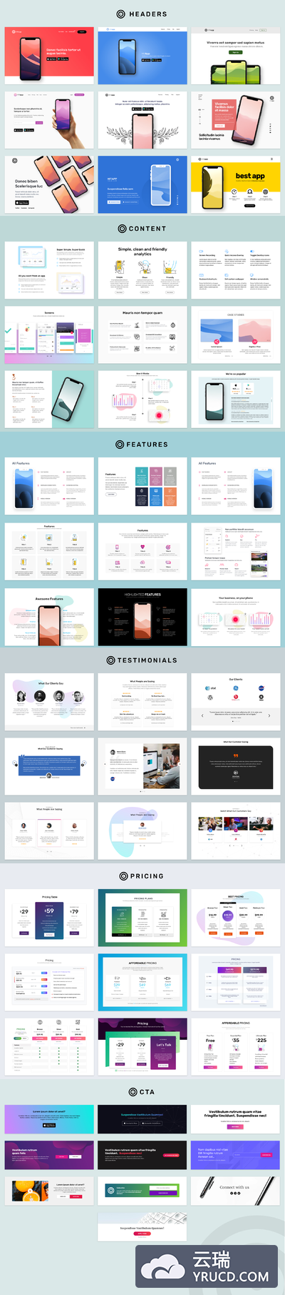 超级好用的APP应用官网网页模板 ui素材 ui网页 网站ui下载[Sketch,Fig,XD,PSD]