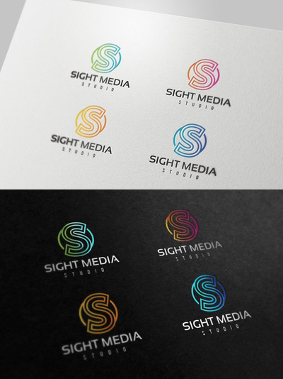 视觉媒体字母S文字Logo设计模板 Sight Media S Letter Logo