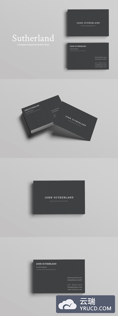 高端简约商业名片模板 Sutherland Business Card Template