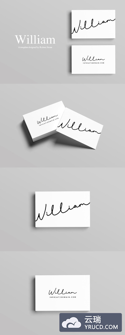 极简主义名片模板 William Business Card Template
