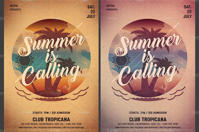 夏日派对宣传单模板 Summer Party Flyer Template