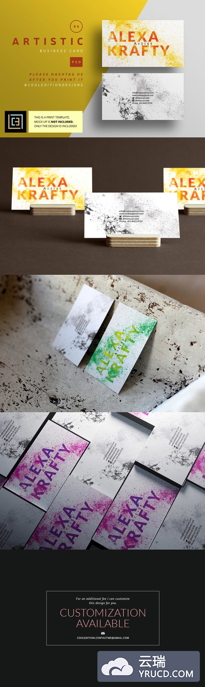 泼墨商业名片模板 Artistic - Business Card 86