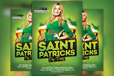 圣帕特里克节派对海报设计模板 Saint Patricks Day Party Flyer