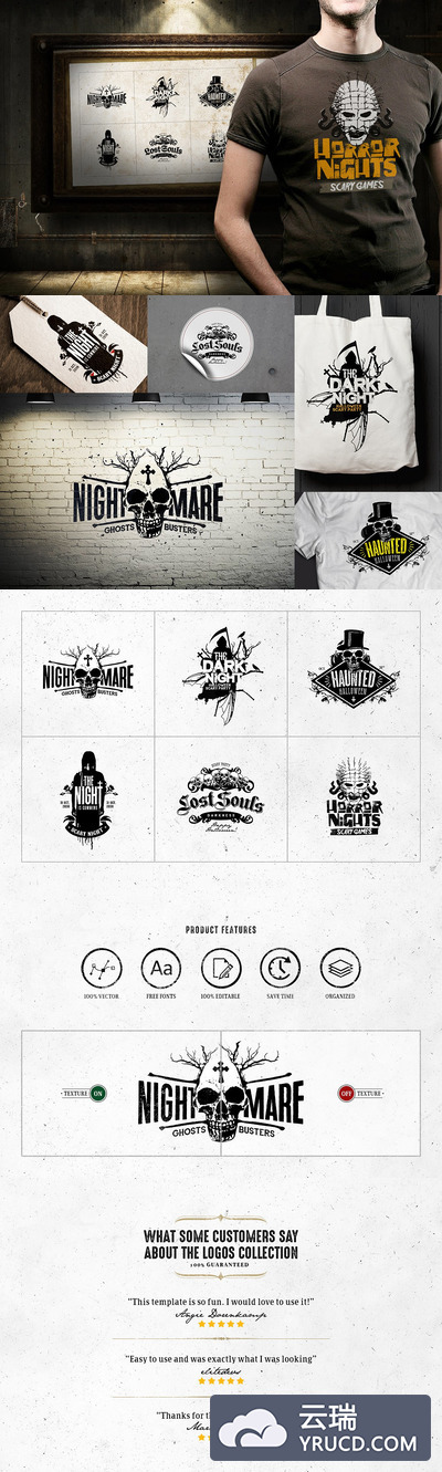 恐怖的logo素材模板 Horror Logo Templates