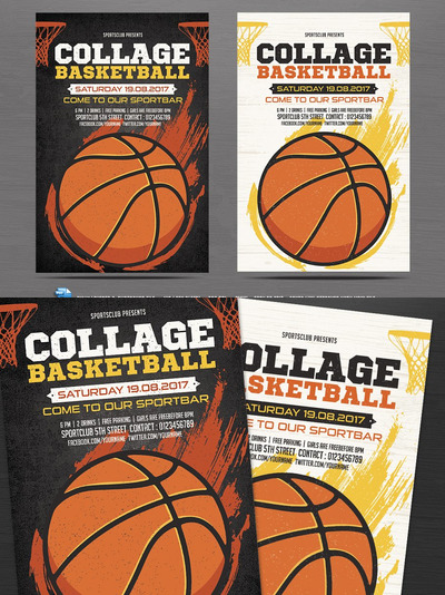 篮球宣传单模板 Basketball Flyer Template