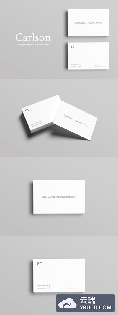 极简主义商业名片模板 Carlson Business Card Template
