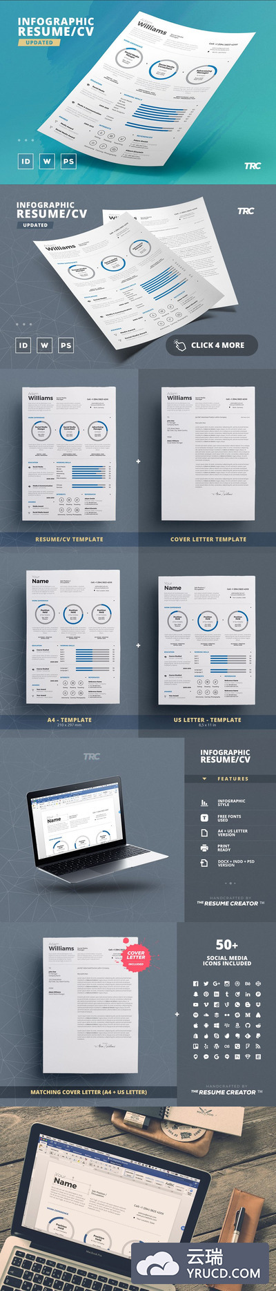信息图表简历模板 Infographic Resume/Cv Template Vol.3