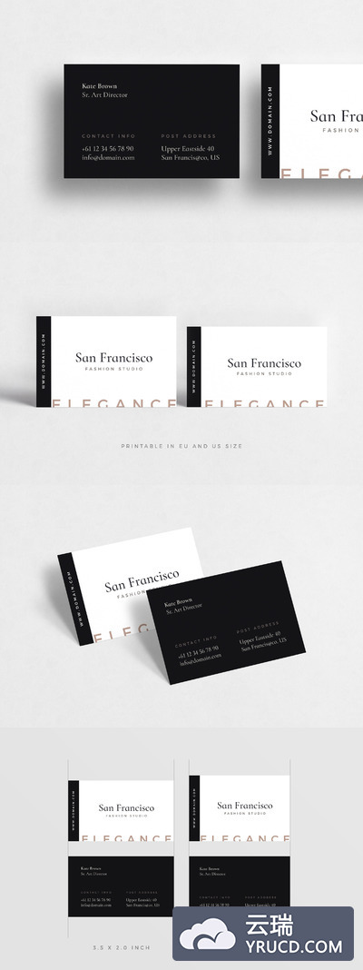 高端简约商业名片模板 San Francisco Business Cards