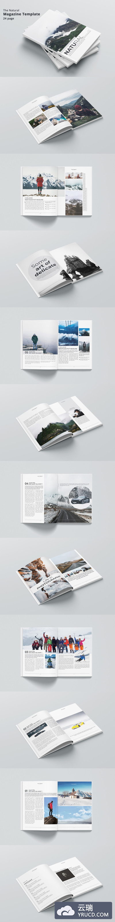时尚的自然旅行杂志设计模板