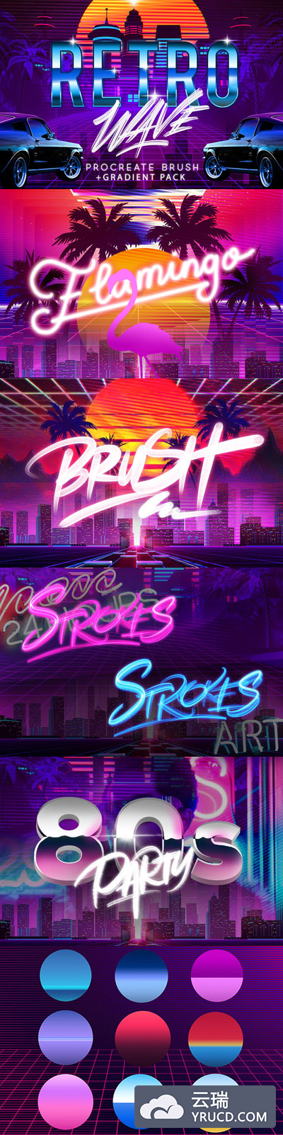 时尚高端多用途的绚丽复古风格街头涂鸦photoshop笔刷集合