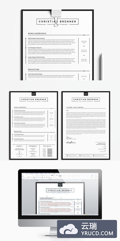 干净专业的简历模板 Clean CV With Cover Letter