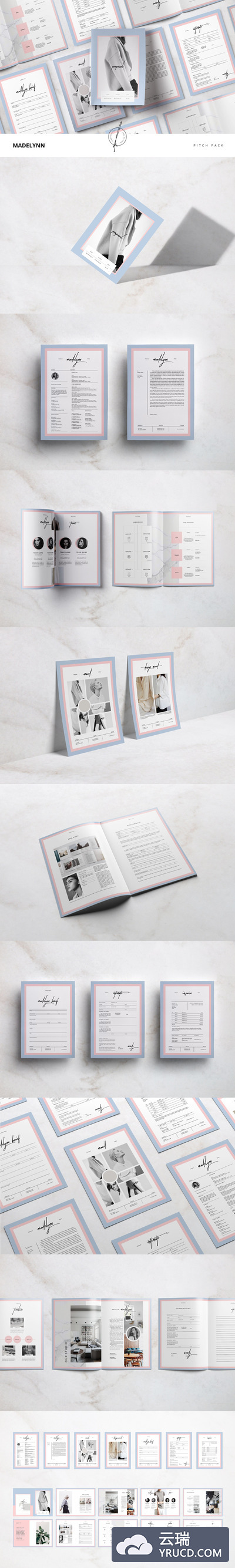 时尚排版画册模板 Madelynn Pitch Pack
