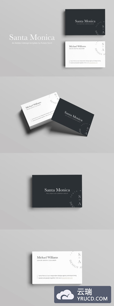 高端商业卡片模板 Santa Monica Business Card Template