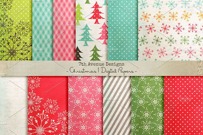 圣诞节图案背景纹理 Christmas papers 1