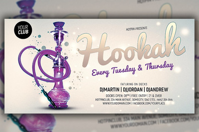 晚会宣传传单设计模板 Hookah Flyer Template