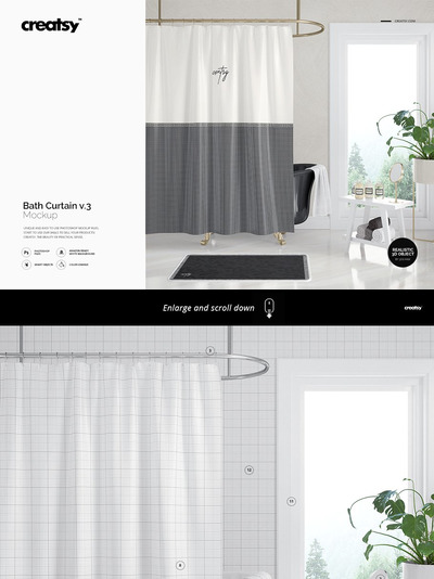窗帘图案花纹纹样设计样机下载[PSD]