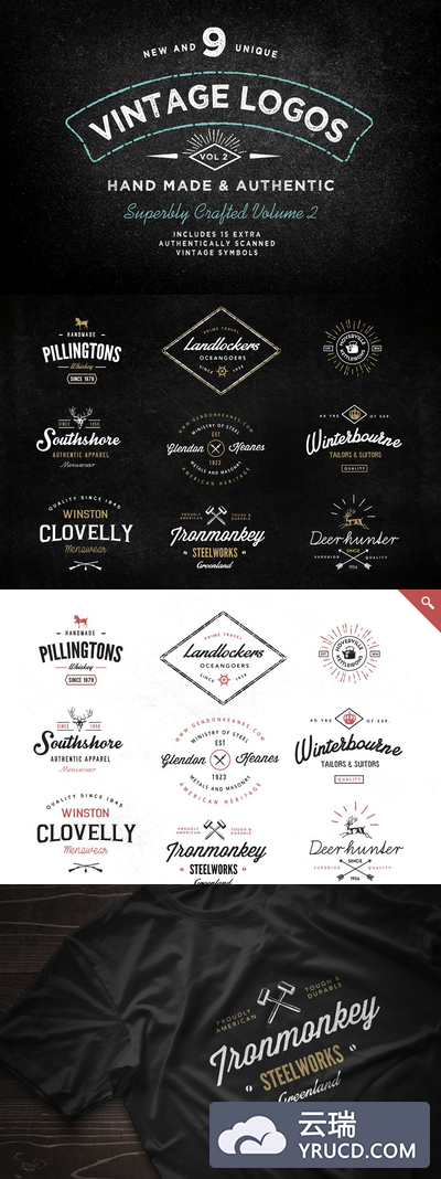 经典logo素材模板 Vintage Logo Template Bundle Vol 2